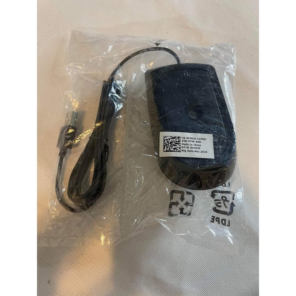 Dell 065K5F Premium Optical Scroll Wheel USB Wired Mouse MS116t1 Black